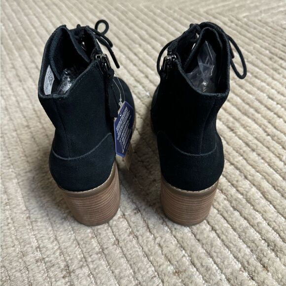 TOMS Evelyn Heeled Black Suede Boot Size 6.5 - Picture 5 of 12